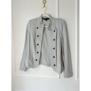 Tommy Hilfiger Striped Gray and White Military Style Blazer Size S